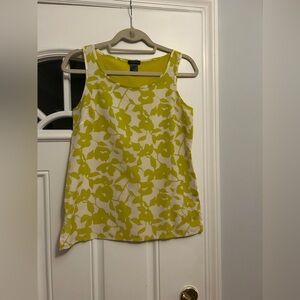 Green and white Floral Sleeveless Top